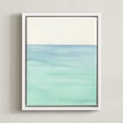 "Playa Four." - Art Print in Turquoise by Emily Magone - Framed Canvas