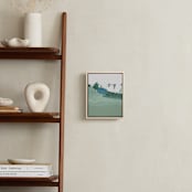 "Tahoe Mountainscape" - Art Print in pale mint green by Caryn Owen - In a Room