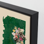 "Bouquet against painted green background" - Art Print in Green Bouquet by Bethania Lima - Frame Close-up