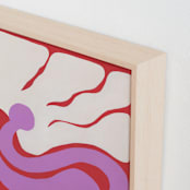 "In Full Bloom" - Art Print in Scarlet Red by Kate Sowinski - Frame Close-up