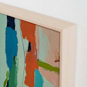 "The Harbor Diptych 2" - Art Print in Turquoise by Caryn Owen - Frame Close-up