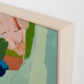"The Harbor Diptych 1" - Art Print in Turquoise by Caryn Owen - Frame Close-up