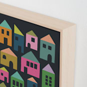 "Shape of Home" - Art Print in Dark Charcoal by Carey Copeland - Frame Close-up