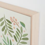 "Watercolor Leaves and Berries I" - Art Print in Leaf Green by Carey Copeland - Frame Close-up