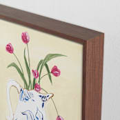 "Toile Blooms 2" - Art Print in Vanilla by Teju Reval - Frame Close-up
