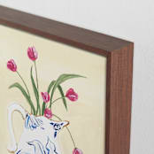 "Toile Blooms 2" - Art Print in Vanilla by Teju Reval - Frame Close-up