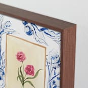 "Toile Blooms 1" - Art Print in Vanilla by Teju Reval - Frame Close-up