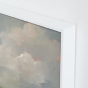 "Rosy Tomorrow II" - Art Print in Grey Blue by Stephanie Goos Johnson - Frame Close-up