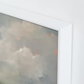 "Rosy Tomorrow II" - Art Print in Grey Blue by Stephanie Goos Johnson - Frame Close-up