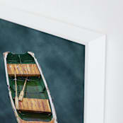 "Docked" - Art Print in Marine Blue by Tania Medeiros - Frame Close-up