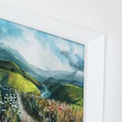"Two Valleys II" - Art Print in Chartreuse Green by Luci Power - Frame Close-up