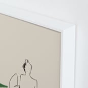 "Figure on Green" - Art Print in Verdant Emerald by Annie Clark - Frame Close-up