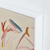 "Tropical Views 1" - Art Print in Cream and Multicolor by Caryn Owen - Frame Close-up
