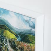 "Two Valleys II" - Art Print in Chartreuse Green by Luci Power - Frame Close-up