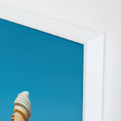 "In Frosties We Trust" - Art Print in Cyan Blue by DENiSE CREW. - Frame Close-up