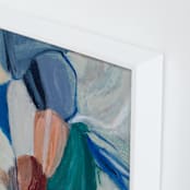 "Mother Holds" - Art Print in Blue Green by Mary Gaspar - Frame Close-up