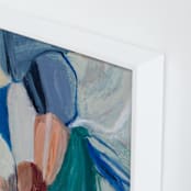 "Mother Holds" - Art Print in Blue Green by Mary Gaspar - Frame Close-up