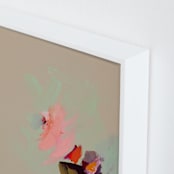 "Muted Abstract Diptych I" - Art Print in bright pink by Caryn Owen - Frame Close-up
