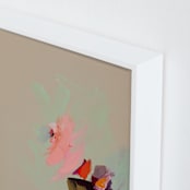 "Muted Abstract Diptych I" - Art Print in bright pink by Caryn Owen - Frame Close-up