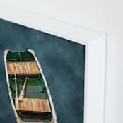 "Docked" - Art Print in Marine Blue by Tania Medeiros - Frame Close-up