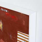 "RAW SIENNA & ROUGE" - Art Print in Mocha by Keren Toledano - Frame Close-up