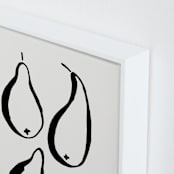 "Still-life with four pears" - Art Print in Black and Off-white by Sonya Percival - Frame Close-up