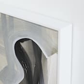"Atmosphere" - Art Print in khaki and Off White by Angela Simeone - Frame Close-up