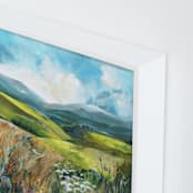 "Two Valleys I" - Art Print in Chartreuse Green by Luci Power - Frame Close-up