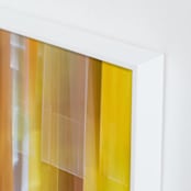 "Luminous Stripes 1" - Art Print in Golden Amber by Rebecca Rueth - Frame Close-up