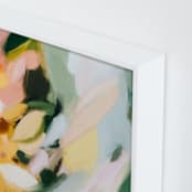 "Petals and Leaves" - Art Print in Mustard Yellow by Parima Studio - Frame Close-up