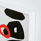 "Red Circle" - Art Print in Ripe Tomato Red by Deborah Velasquez - Frame Close-up