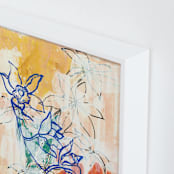 "Blue Orchids" - Art Print in Blue by Lise Gulassa - Frame Close-up