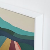 "Blue Horizon" - Art Print in Aqua Blue and Green by Molly Odom Magill - Frame Close-up