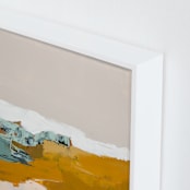 "Sandy Beach" - Art Print in Mustard Yellow by Caryn Owen - Frame Close-up