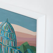 "She Endures" - Art Print in Deep Green and Blue by Molly Odom Magill - Frame Close-up