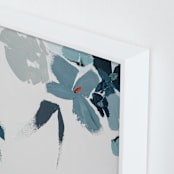 "Blue Garden Diptych II" - Art Print in Royal Blue by Caryn Owen - Frame Close-up