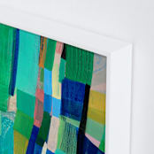"Tomales Road: Aerial Pastures" - Art Print in Turquoise by Poppy Dodge - Frame Close-up