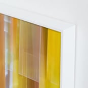 "Luminous Stripes 1" - Art Print in Golden Amber by Rebecca Rueth - Frame Close-up