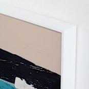 "Hidden Beach Seascape" - Art Print in turquoise blue by Caryn Owen - Frame Close-up