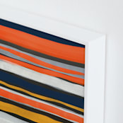"Bands of Sun, Sand and Sky" - Art Print in Sunflower Yellow by Deborah Velasquez - Frame Close-up
