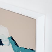 "Hidden Beach Diptych I" - Art Print in dark turquoise blue by Caryn Owen - Frame Close-up