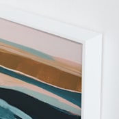 "Golden Seascape Diptych II" - Art Print in Mustard Yellow by Caryn Owen - Frame Close-up