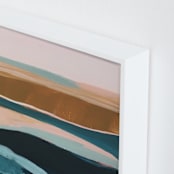 "Golden Seascape Diptych II" - Art Print in Mustard Yellow by Caryn Owen - Frame Close-up