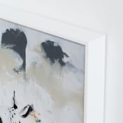 "Before the moment" - Art Print in warm beige white by Jihye Back Kim - Frame Close-up
