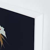 "Abstract Botanical Navy Shadows #1" - Art Print in dark navy blue by Caryn Owen - Frame Close-up