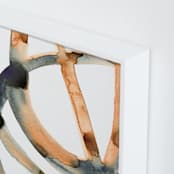 "Silence in the Sand Dunes" - Art Print in Sienna/Indigo by Mary Gaspar - Frame Close-up