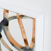 "Silence in the Sand Dunes" - Art Print in Sienna/Indigo by Mary Gaspar - Frame Close-up