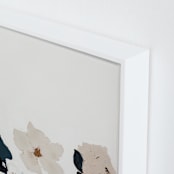 "Abstract Botanical Floral Diptych I" - Art Print in dark navy blue by Caryn Owen - Frame Close-up
