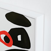 "Red Circle" - Art Print in Ripe Tomato Red by Deborah Velasquez - Frame Close-up