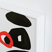 "Red Circle" - Art Print in Ripe Tomato Red by Deborah Velasquez - Frame Close-up
